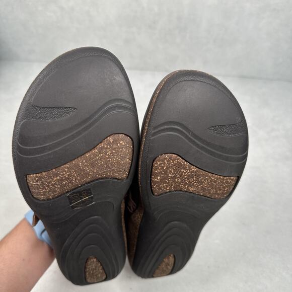 Aetrex Clog Shoes Womens Size 8 Brown Leather Braided Buckle Slip On Comfort - Picture 11 of 14